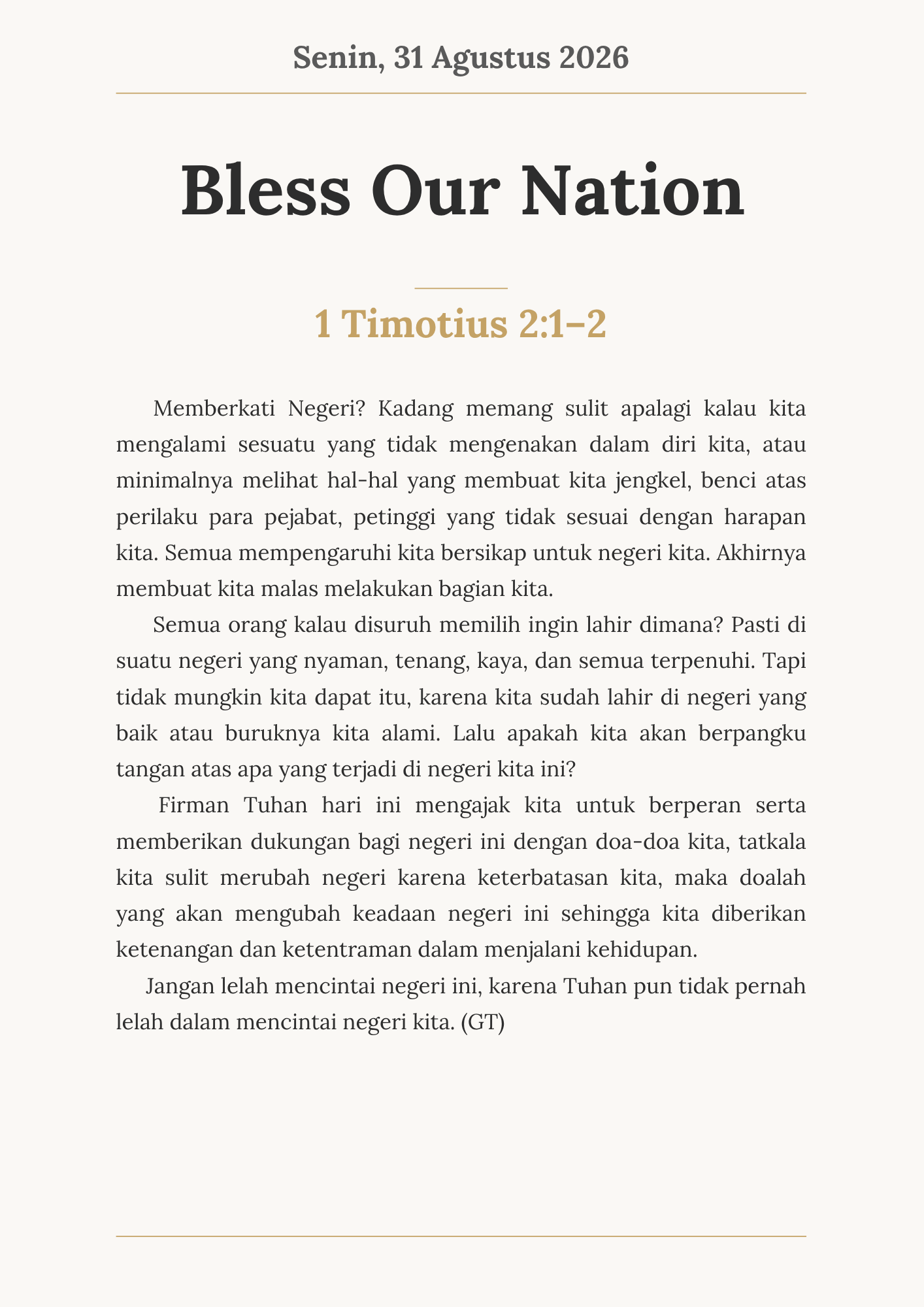Bless Our Nation