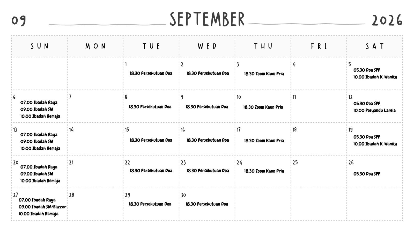 Jadwal 9/2026